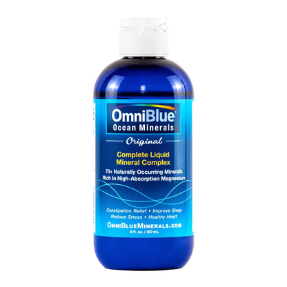 OmniBlue Ocean Minerals – 70+ Trace Minerals & Liquid Magnesium (8 oz) | Low Sodium