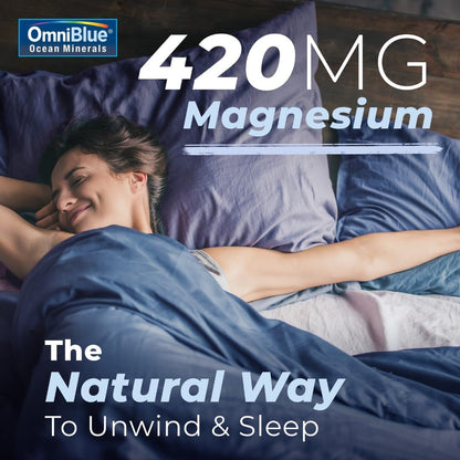 OmniBlue Ocean Minerals – 70+ Trace Minerals & Liquid Magnesium (8 oz) | Low Sodium