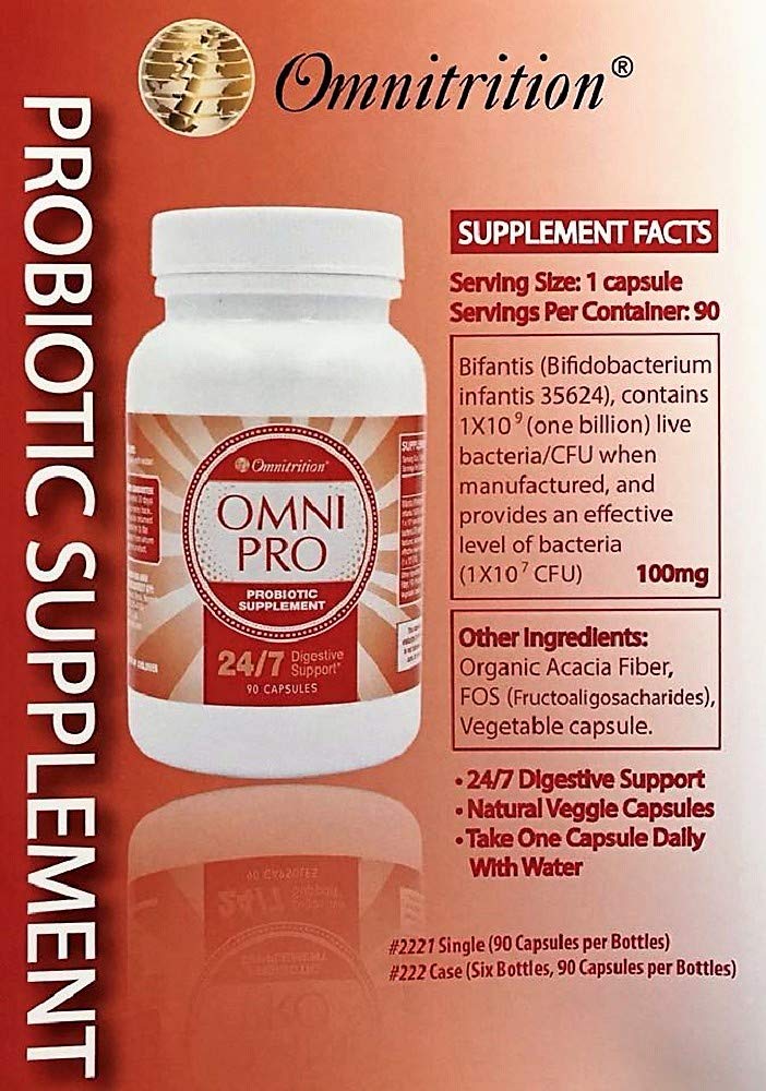 Omnitrition Omni Pro Probiotic Supplement – 24/7 Digestive Support, 90 Capsules
