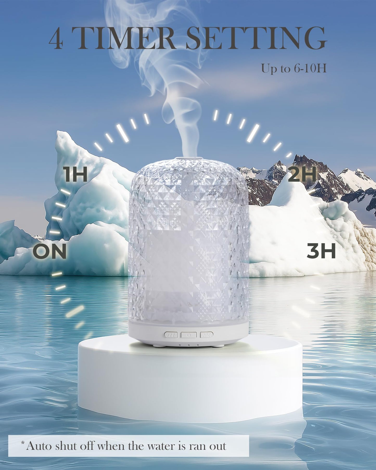 Onaboviva 120ml Glass Diffuser – Ultrasonic Aromatherapy, Auto Shut-Off