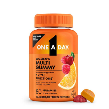 One A Day Women's Multivitamin Gummy – 80 Count, Biotin, Zinc & Iodine