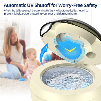 Ultrasonic Retainer Cleaner 200ml, 45kHz, 4 Modes, Light Yellow