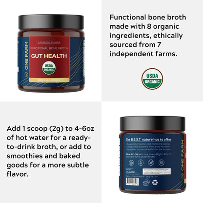 One Farm Gut Health Superfood Powder – Organic Prebiotic Blend