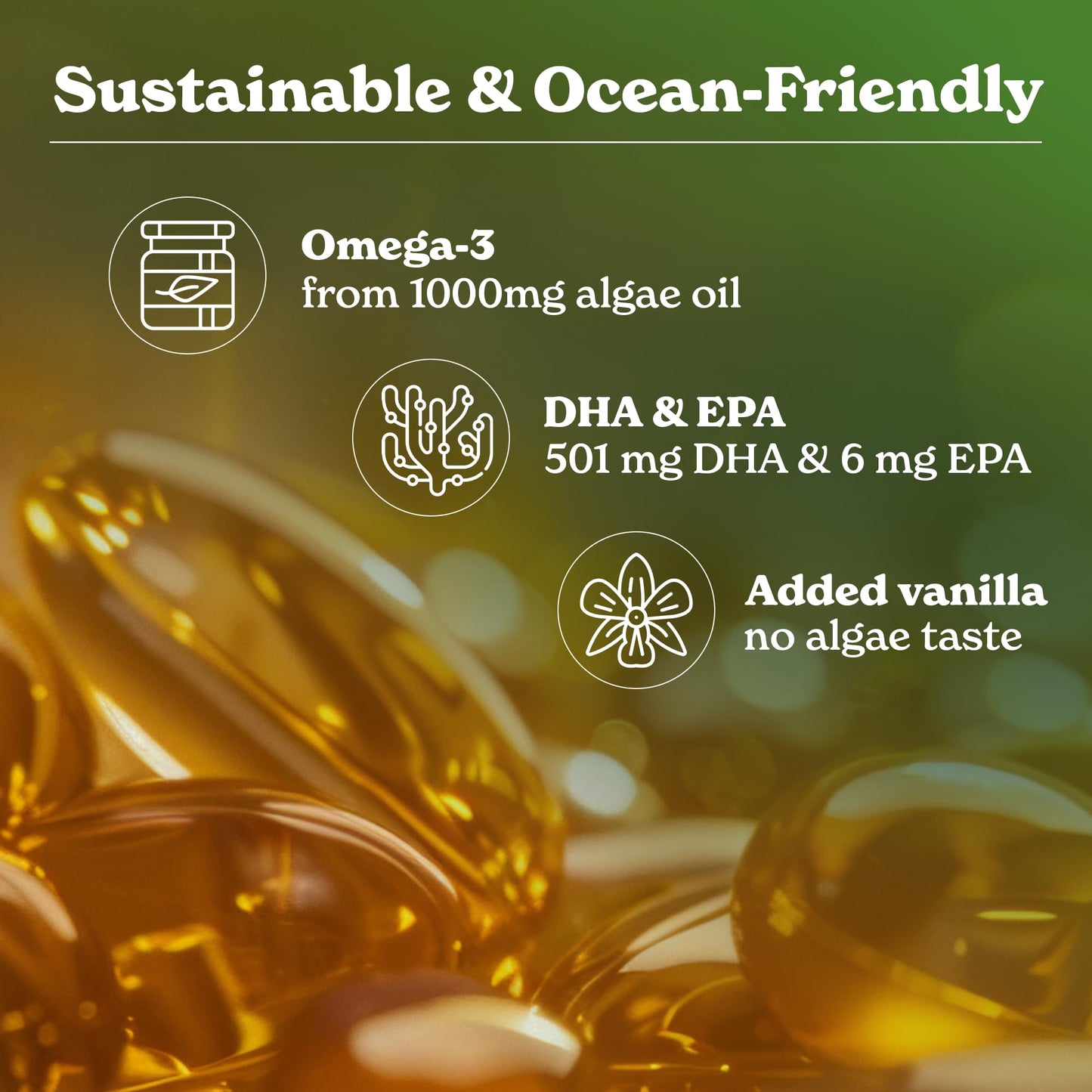 Better Alt Vegan Omega-3 Softgel Capsules | Algae Oil (1000 mg) | 501 mg DHA | 6 mg EPA | Helps Promote Brain Health | 1-Month Dietary Supplement