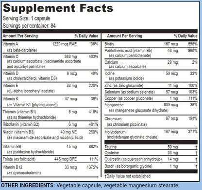 One-Per-Meal Radical Shield | Multivitamin, Multimineral & Antioxidant - 84 Servings