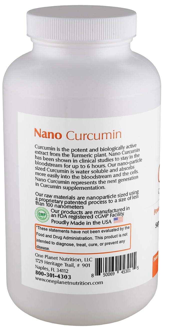 One Planet Nutrition Nano Curcumin Plus 500 mg Veggie Capsules – High Absorption, Vegan, Gluten-Free