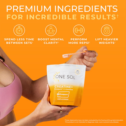 One Sol Creatine for Women - All-Natural Creapure, Unflavored