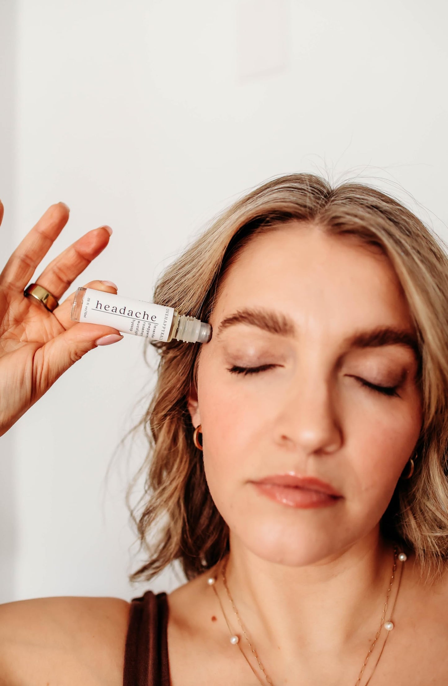 Onehappykale Headache Relief Essential Oil Roll-On 10ml – Fast-Acting Natural Blend (Peppermint, Lavender, Rosemary, Eucalyptus & Hyssop) – Cruelty-Free, Made in USA