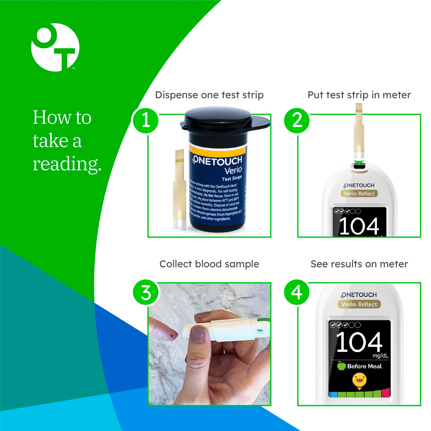 OneTouch Verio Test Strips Value Pack – 90 Count (3 Boxes of 30) for Blood Glucose Monitoring