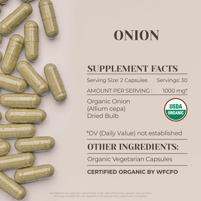 Onion USDA Organic 60 Capsules | High-Potency Organic Onion Supplement