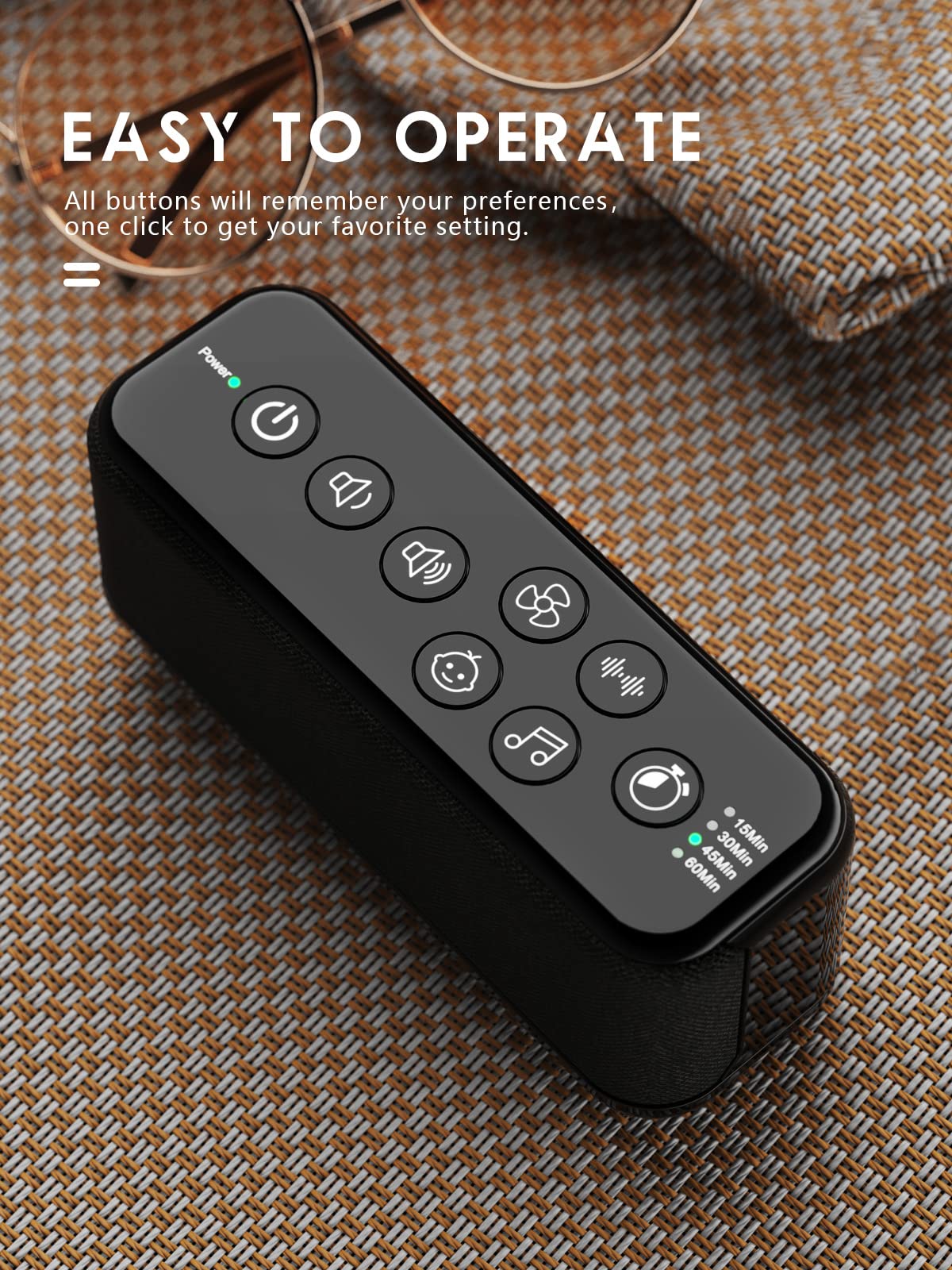 OnLyee Portable White Noise Machine – 42 Sounds for Sleep & Focus, Rechargeable Travel Companion