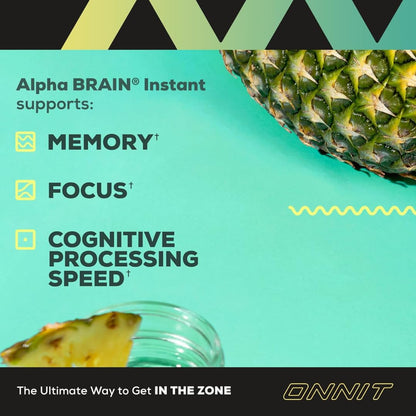 ONNIT Alpha Brain Instant Pineapple Punch – Nootropic Brain Booster for Focus & Clarity | 30 Count