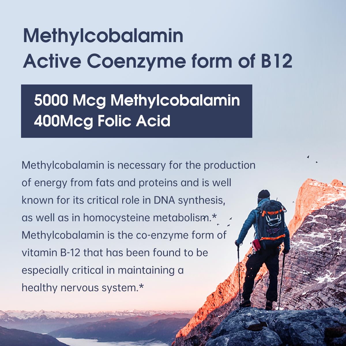 Oppuland Methyl B-12 5000mcg Chewable with Folate – Vegan Sublingual Tablets (Orange) – 120 Count