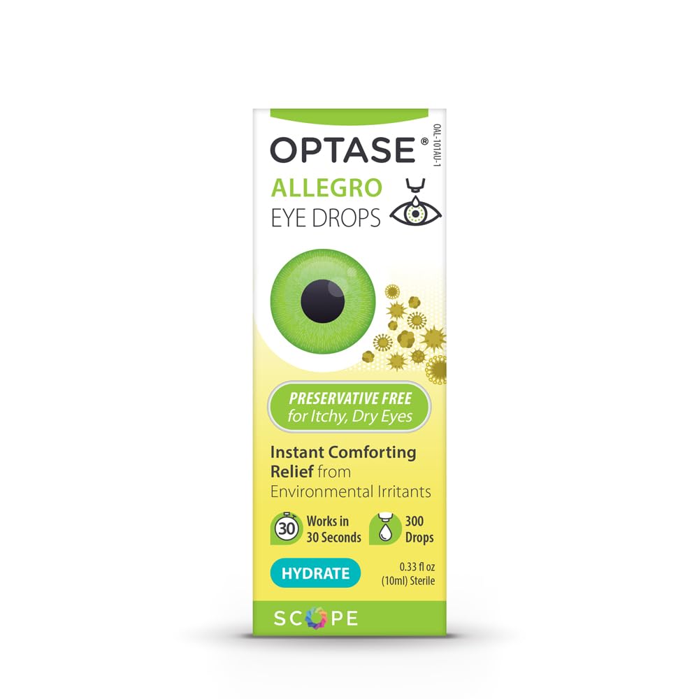 Optase Allegro Eye Drops - 33 oz, 300 Doses | Preservative-Free Lubricant for Quick Comfort