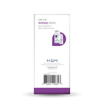 Optase Dry Eye Intense Drops – Preservative-Free, Contact Lens Compatible | 30 Single-Dose Vials