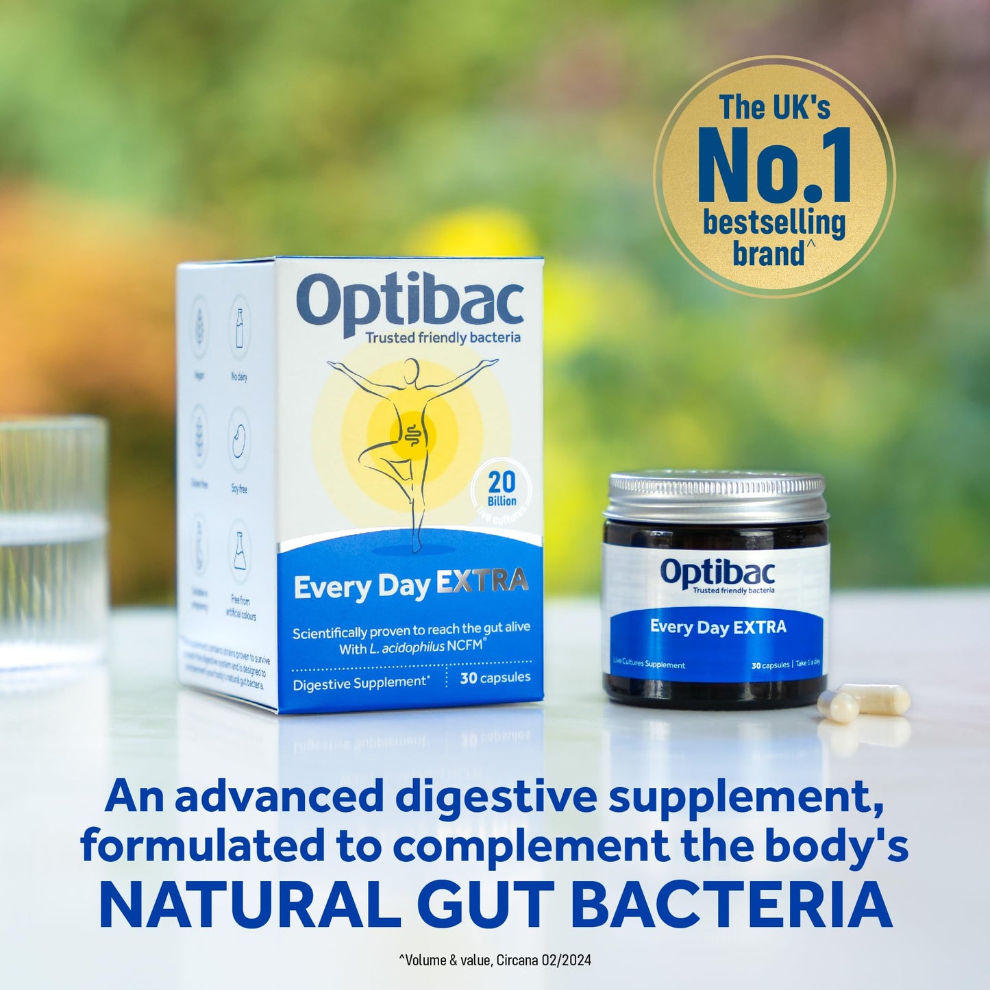 OptiBac For Every Day EXTRA - Vegan 20 Billion CFU Multi-Strain | 90 Capsules