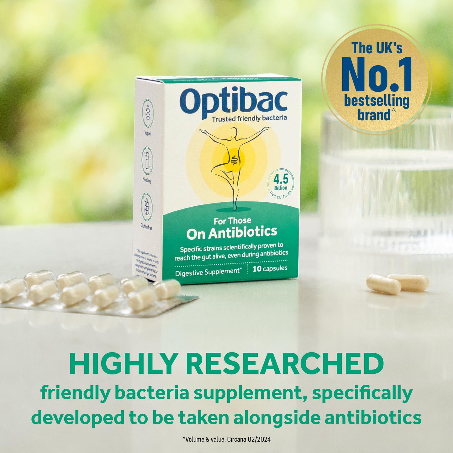 OptiBac Probiotics for Those on Antibiotics - 10 Capsules