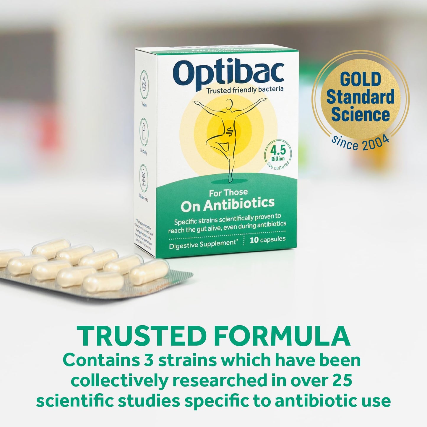 OptiBac Probiotics for Those on Antibiotics - 10 Capsules