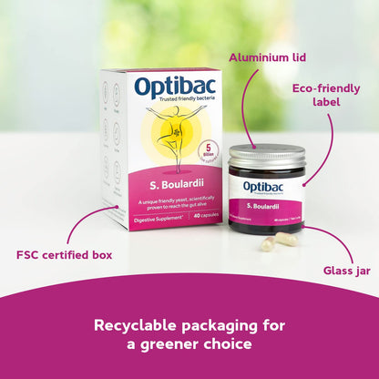 OptiBac Probiotics Saccharomyces boulardii – 16 Capsules | Probiotic Supplement