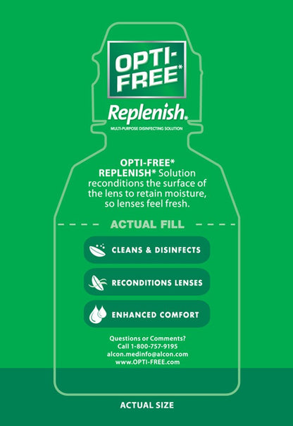 OPTI-FREE Replenish Multi-Purpose Disinfecting Contact Lens Solution – 2 oz (Pack of 6)