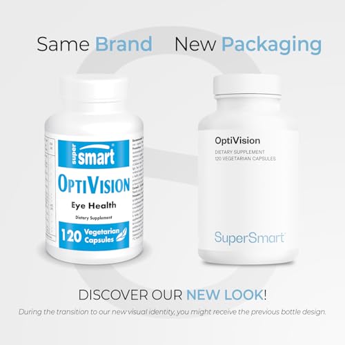 Supersmart OptiVision Advanced Formula - Bilberry, Lutein & Zeaxanthin Eye Support | Astaxanthin, Non-GMO, Gluten Free - 120 Veg Capsules
