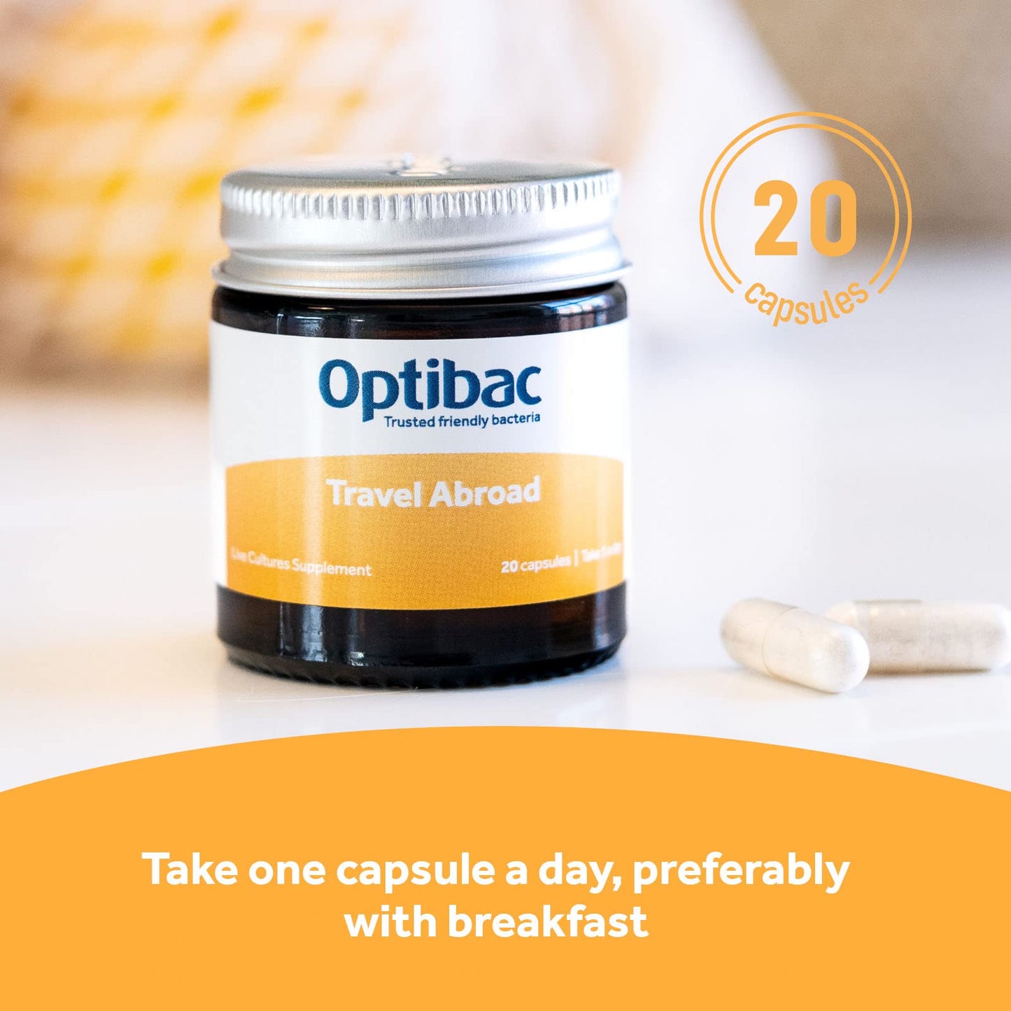Optibac Probiotics for Travelling Abroad PMP UK 20 Vegetarian Capsules