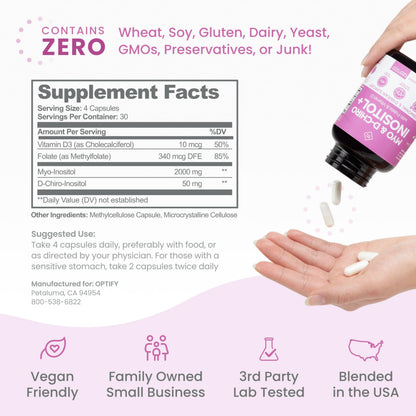 Optify Myo-Inositol & D-Chiro Inositol 40:1 for Women – Hormonal Balance & Regular Cycles | 30-Day Supply