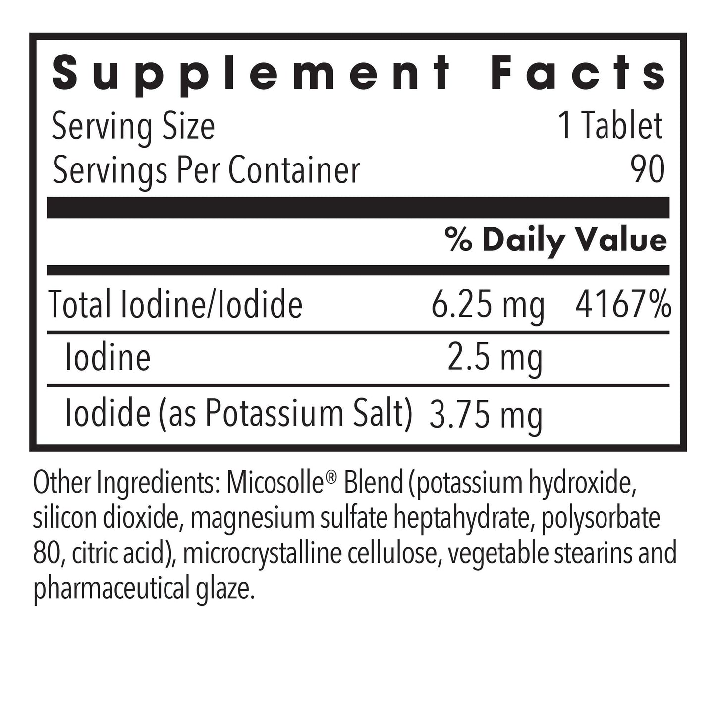Optimox Iodoral 6.25 mg – Iodine Supplements for Thyroid Support | Lugol Solution | 90 Tablets