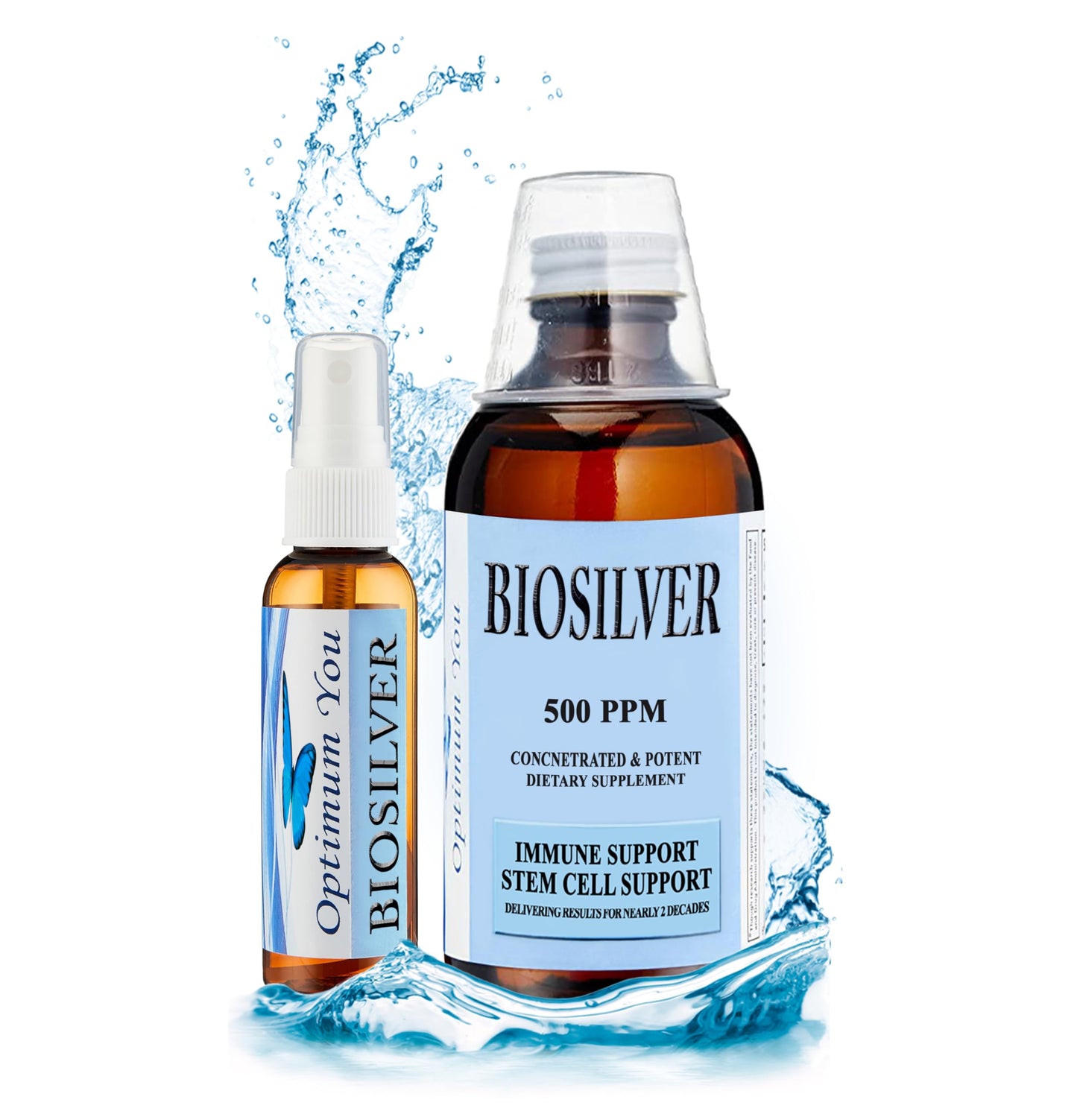 Optimum You BIOSILVER 500 ppm Colloidal Silver Liquid - 8 oz Spray Bottle | Immune & Wound Healing
