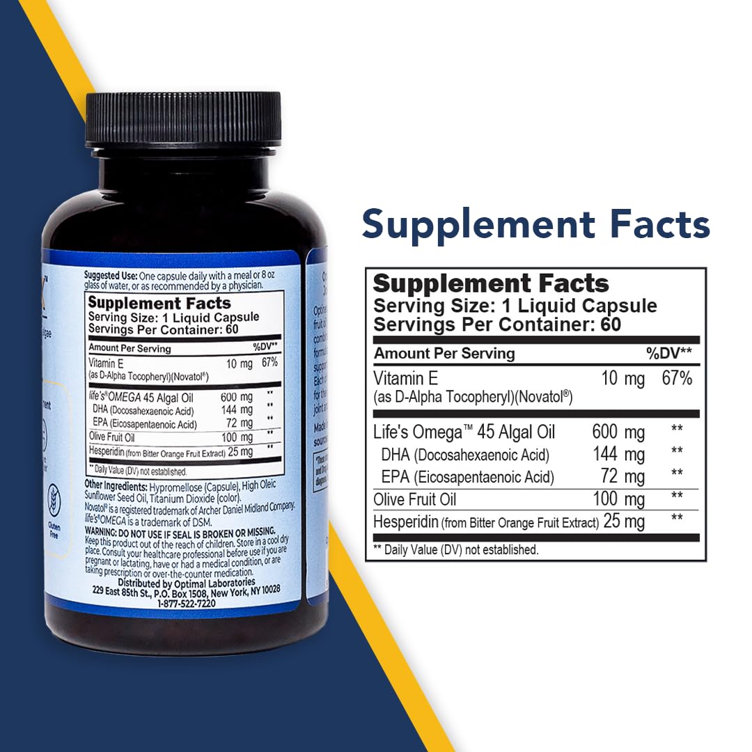 Optinexx Premium Vegan Omega-3 – Algae DHA & EPA + Vitamin E