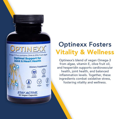 Optinexx Premium Vegan Omega-3 – Algae DHA & EPA + Vitamin E