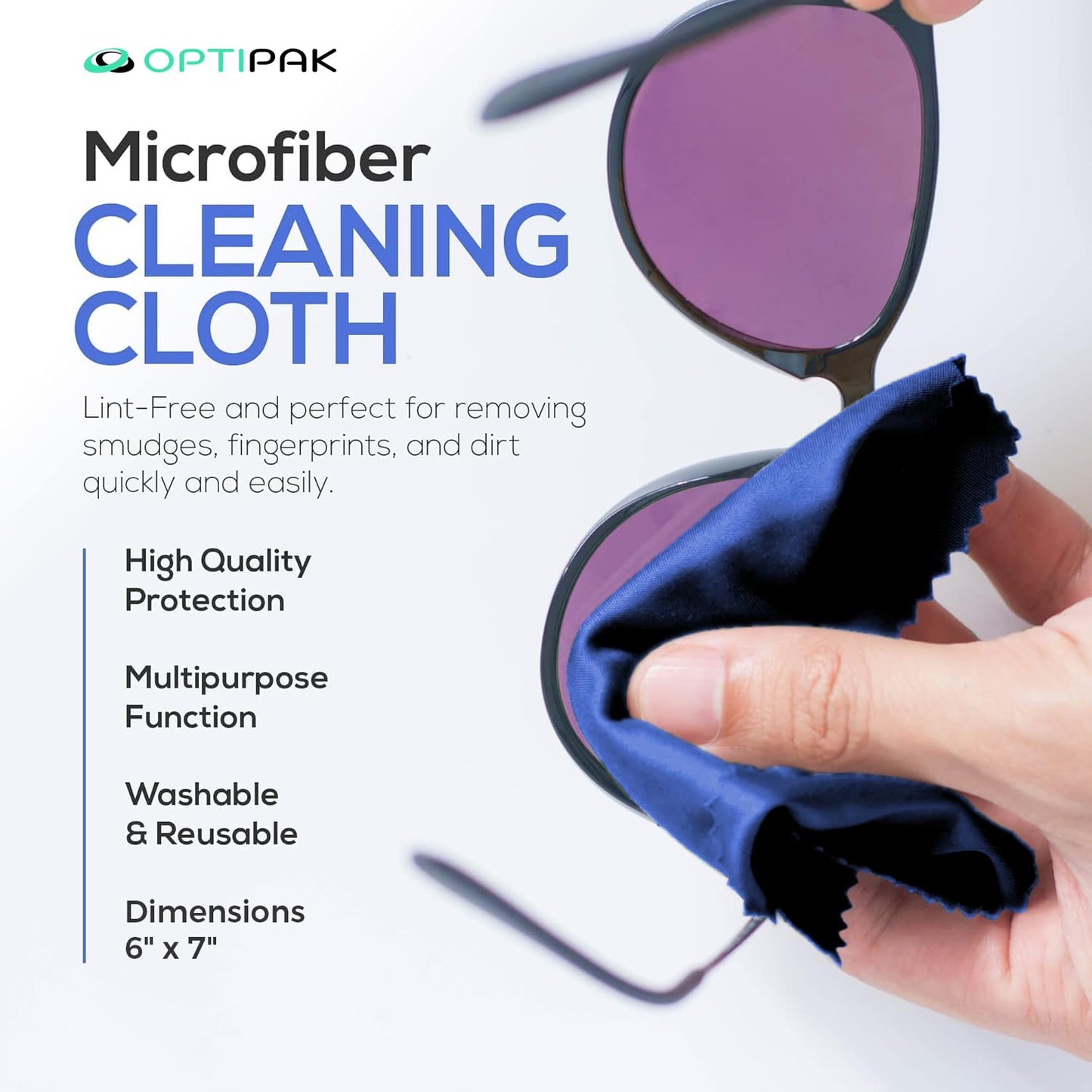 OPTIPAK Anti Fog Lens Cleaner Spray Kit | 2x 1oz Bottles, Pouch & 5 Microfiber Cloths – 8 Piece Set