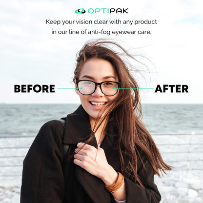 OPTIPAK Anti Fog Lens Cleaner Kit – 2oz Spray + Microfiber Cloth (2 Piece Set)