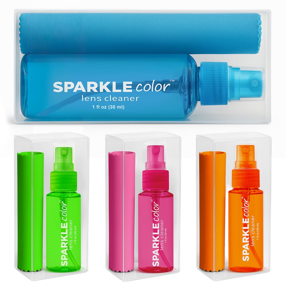 OPTIPAK Eyeglass Lens Cleaner Kit – Vinyl Flip-Top Pouch with 4x 1oz Bottles + 4 Microfiber Cloths
