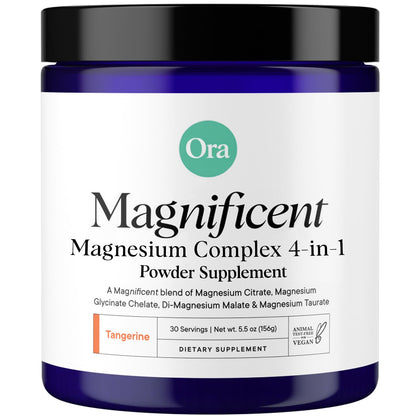 Ora Organic Magnificent Magnesium Complex Powder – 4-in-1 for Sleep, Recovery & Heart Health
