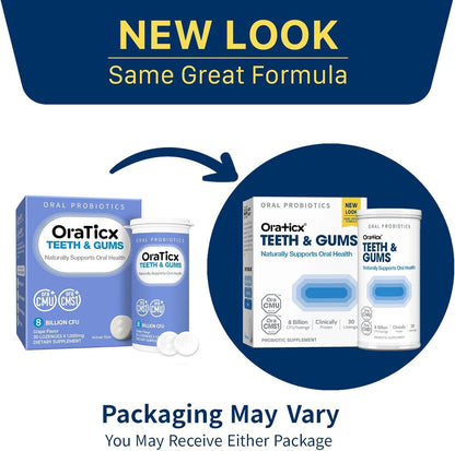 OraTicx Teeth & Gums Oral Probiotics – 8 Billion CFU, Grape Flavor, 30 Lozenges