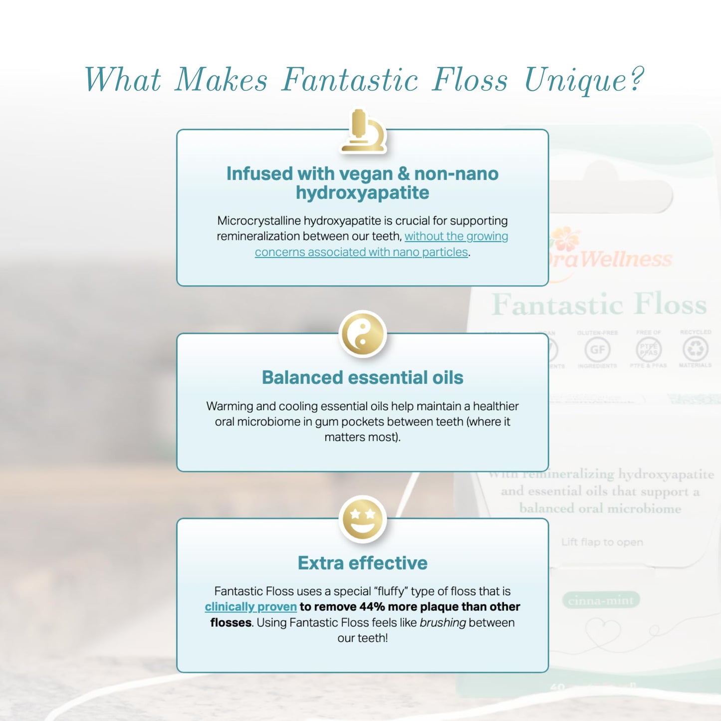 OraWellness Fantastic Floss | Hydroxyapatite Waxed Dental Floss – Pack of 2