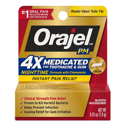 Orajel Maximum Strength Nighttime Toothache Pain Relief Cream – 0.25 Oz