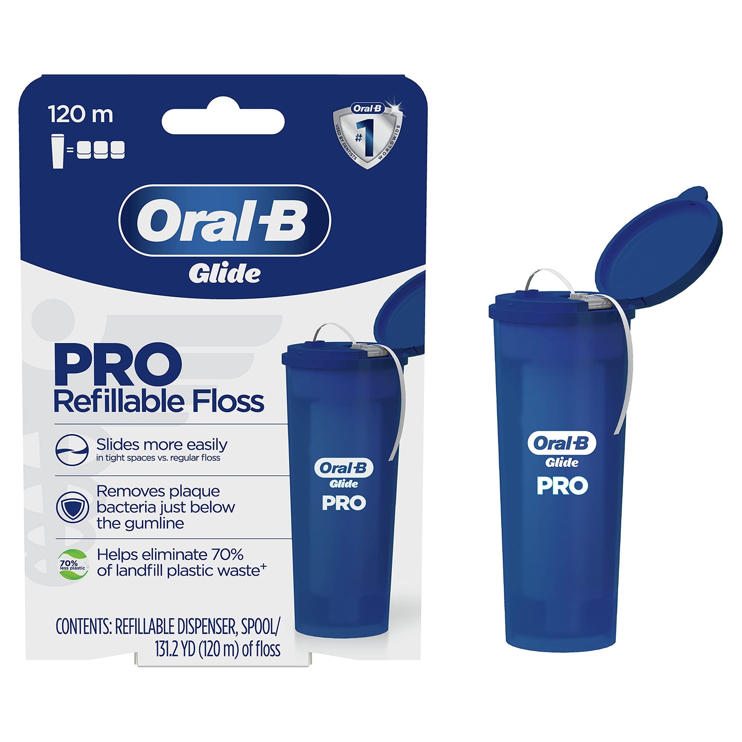 Oral-B Glide PRO Refillable Floss Starter Kit, 120m