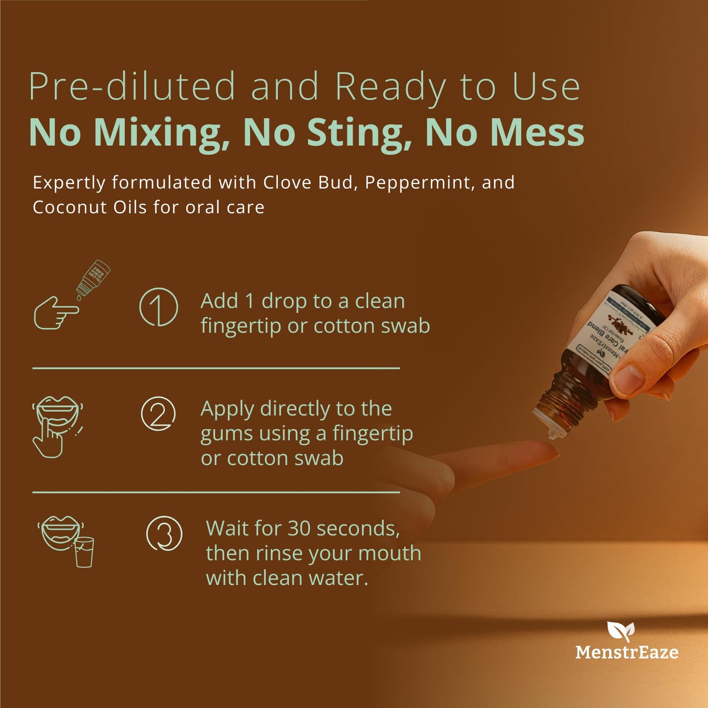 Oral Care Blend: Clove Bud & Peppermint in Coconut Oil for Teeth & Gums