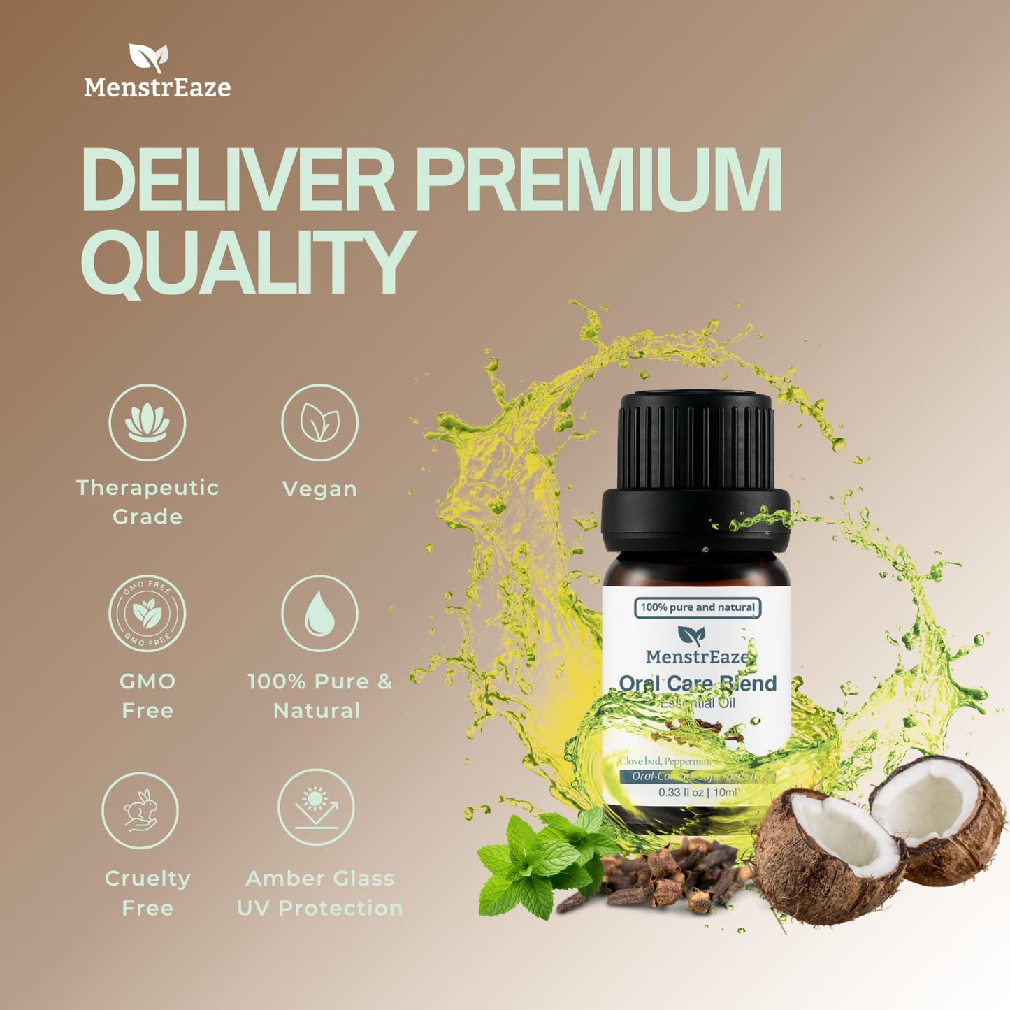 Oral Care Blend: Clove Bud & Peppermint in Coconut Oil for Teeth & Gums