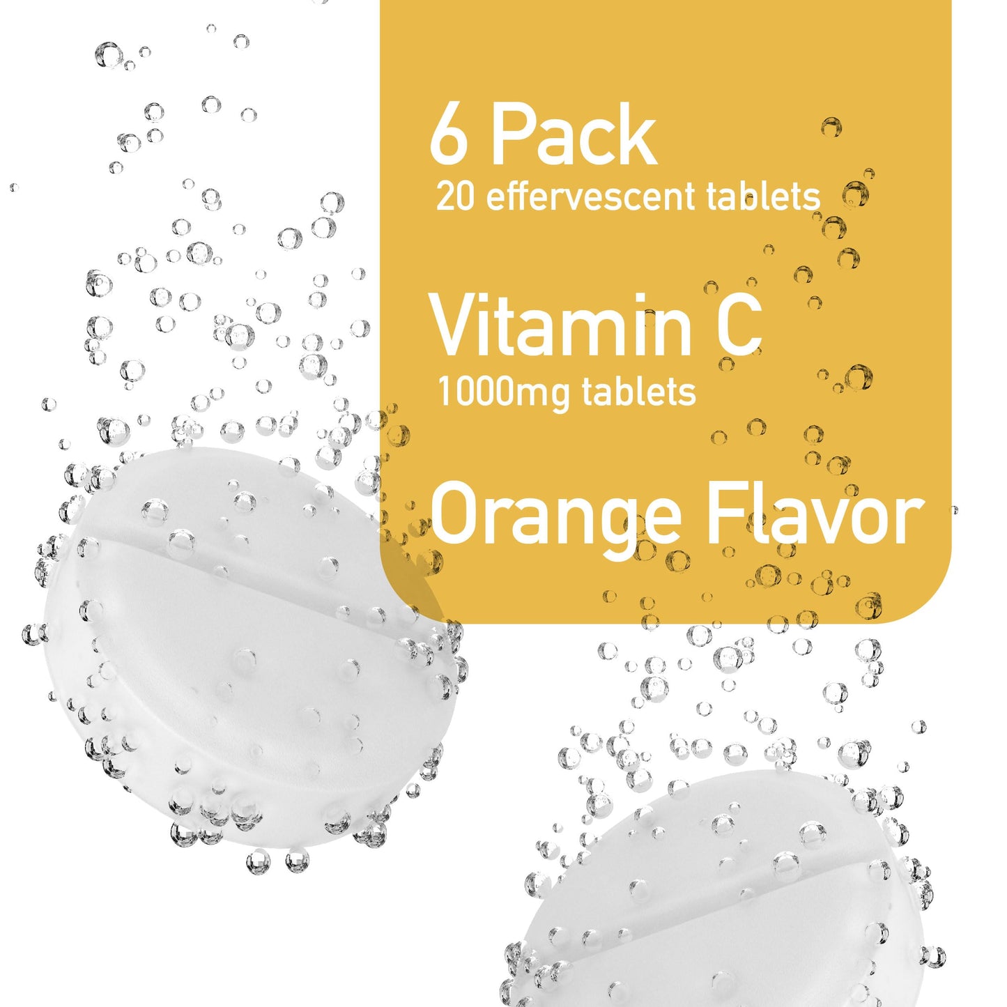 Swiss Imports Effervescent Vitamin C 1000mg – 6-Pack, 120 Tablets | Dietary Supplement