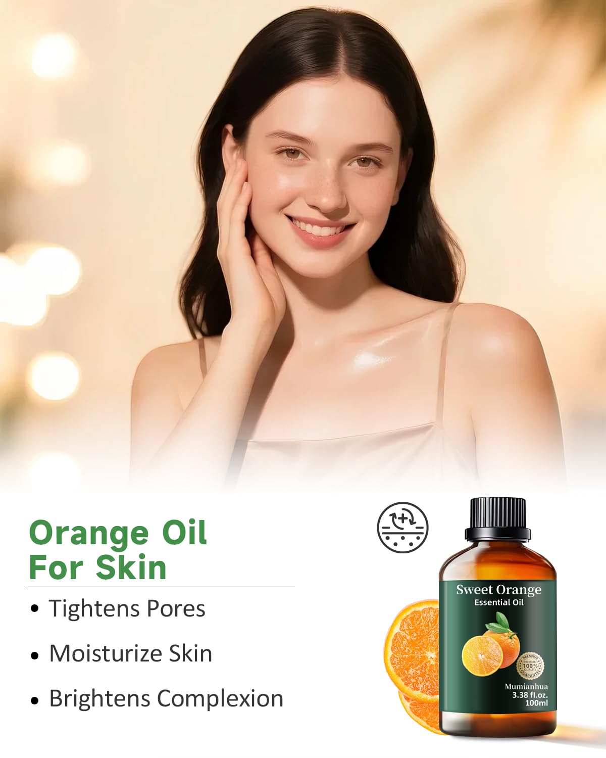 Orange Essential Oil Pure – Mumianhua Sweet Orange Oil for Diffuser, Skin, DIY (3.38 Fl Oz)