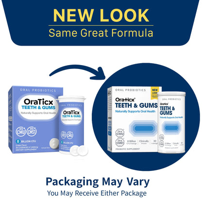 OraTicx Teeth & Gums Oral Probiotics – 8B CFU, Grape Flavor, 30 Lozenges (4-Pack)