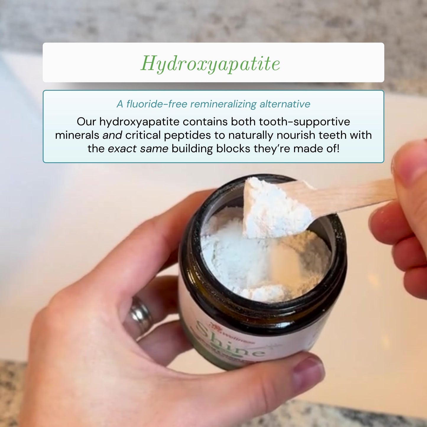 OraWellness Shine Remineralizing Tooth Powder with Hydroxyapatite | Made in USA | Fluoride Free Whitening & Stain Remover
