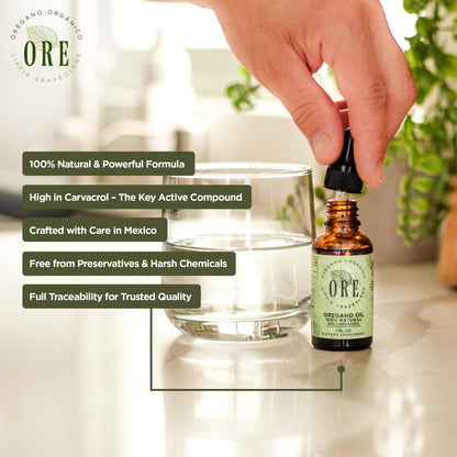 ORE Mexican Oregano Oil Drops 1 oz – 80% Carvacrol | Immune & Respiratory Support