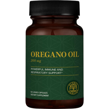 Global Healing Center Oregano Oil Capsules with Organic Ingredients & Cayenne Pepper | Immune Support, Respiratory Health, Digestive Wellness (60 Count)