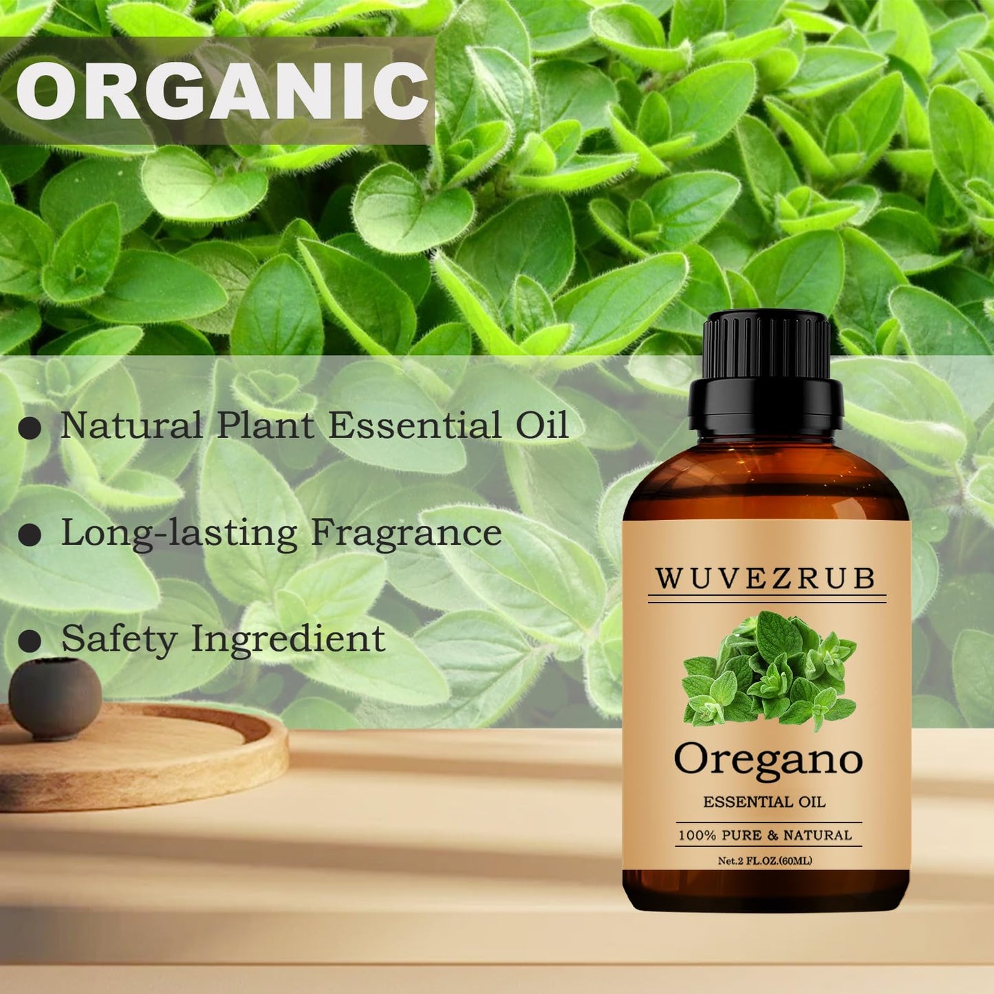 Oregano Essential Oils Organic 60ML — Pure & Natural Oregano Oil for Aromatherapy Diffuser | 2 Fl Oz