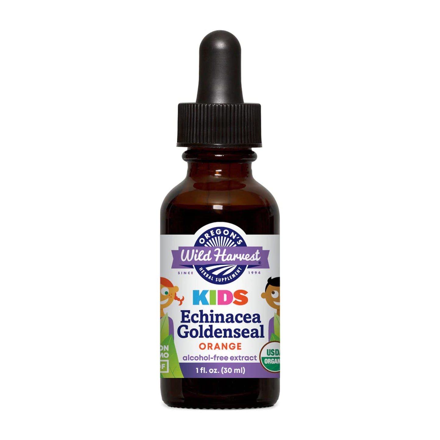 Oregon's Wild Harvest Children's Echinacea Goldenseal Orange Organic Herbal Supplement - 1 fl oz