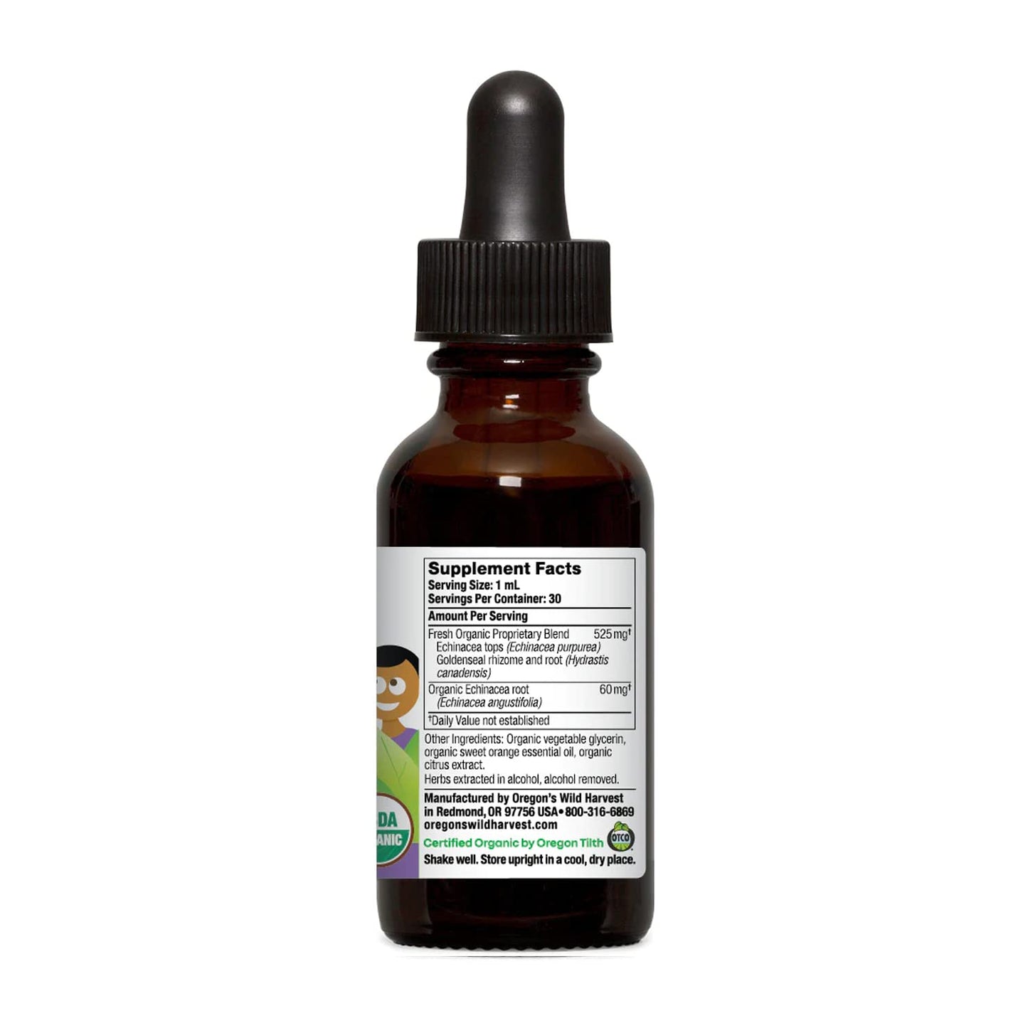 Oregon's Wild Harvest Children's Echinacea Goldenseal Orange Organic Herbal Supplement - 1 fl oz